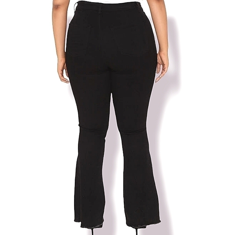 Nwt Fashion Nova Valentina High-Rise Flair Black Jeans - Picture 3 of 11